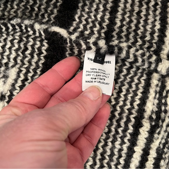 Yigal Azrouel Cardigan M Open Front Draped Wool Chunky Knit Aztec Southwestern. - Picture 10 of 11